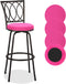 Deisy Dee 4PCS Round Bar Stool Seat Covers Stretch Round Chair Covers
