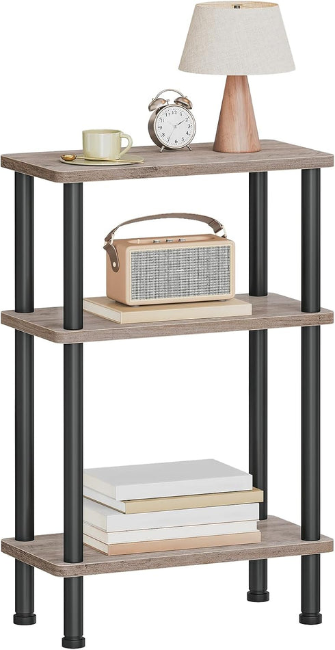 HOOBRO Narrow Side Table, 3-Tier Slim End Table No Tools Needed, Twist-On