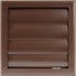 Plastic 4" Brown Dryer Vent Cover with Flange - Exhaust Ventilation Grille with Shutters for Various Ventilation Systems