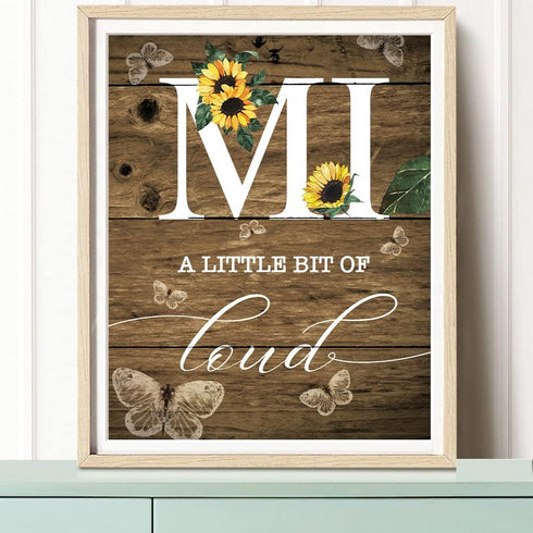 Family Sunflower Butterfly Wall Decor, Inspirational Rustic Wood Sign Wall Art for Living Room, Set of 3 (8"X10") Prints