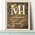 Family Sunflower Butterfly Wall Decor, Inspirational Rustic Wood Sign Wall Art for Living Room, Set of 3 (8"X10") Prints