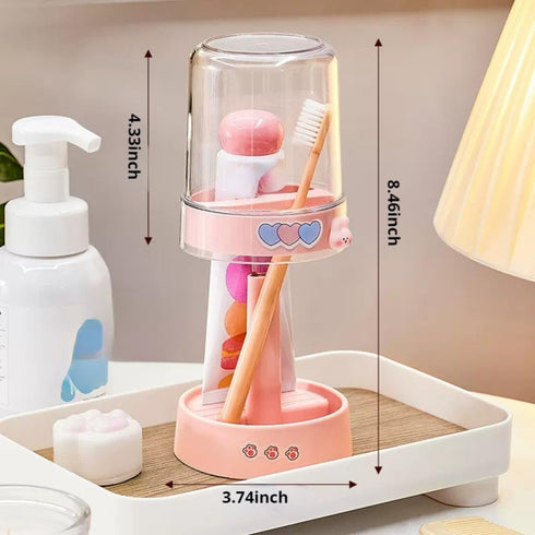 POMN Kids Toothbrushes Holder with Cute Cup, with Kawaii Badge Sticker, Electric Toothbrush Holder for Kids Toddler