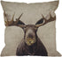 HGOD DESIGNS Moose Throw Pillow Case, Cotton Linen Square Cushion Cover for Home Decorative Sofa Armchair 18 x 18 inch