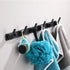 Wall Mounted Coat Racks with 6 Hooks, Modern Black Hanging Holder Towel Rack for Clothes Entryway Bathroom