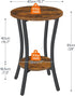 15.7", 2-Tier BF180BZ01 HOOBRO Round Side Table Sofa End Table, Small Storage Nightstand, for Small Spaces, Living Room