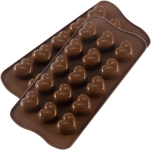 Silicone Heart Chocolate Mold, Candy Molds for Party, Wedding, Jelly, Heart Shaped Ice Cube, Pack of 2