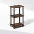 2-Tier Furinno Turn-N-Tube Side Table, End Table with Open Shelf, Easy Assembly Night Stand, Bedside Table with Round