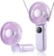 Handheld Mini Fan, 3 in 1 Portable Fan with USB Rechargeable, 3000mAh Battery, 180° Foldable with 5 Speed Wind (Purple)