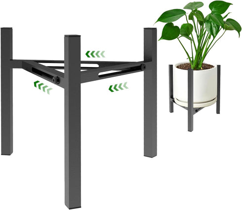 Airpark Plant Stand Indoor, Adjustable Metal Modern Plant Stands, Heavy Duty Stable
