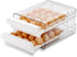 HOMQUEN Egg Container for Refrigerator, 40 Grid/2 Layer Egg Holder, Clear Plastic Egg Storage Box for Fridge