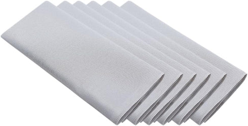 Surmente 20-Inch Polyester Cloth Napkins, Set of 12 for Weddings, Banquets, or Restaurants, Silver