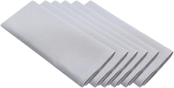 Surmente 20-Inch Polyester Cloth Napkins, Set of 12 for Weddings, Banquets, or Restaurants, Silver