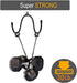 Wall Mount Towel Storage Rack Organizer for Bathroom, Kitchen, Utility Room - Adjustable Metal Hooks - 2/PK (Black)