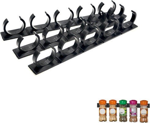 Generic Adhesive Spice Clips 3-Pack, Heavy-Duty Spice Organizer for Cabinet Doors, Pantry &