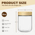 qiaomifeng 2 Pack 16oz Glass Jars with Bamboo Lids, Overnight Oats Containers with Airtight Lids, Storage Containers