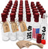 PATRIOT CREATIVE PATRIOT 40 Pack 3oz Hot Sauce Bottles with Lids RED, Glass Woozy