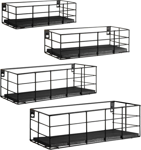 Fixwal 4 Set Floating Shelves - Hanging Wall Mounted Shelves for Living