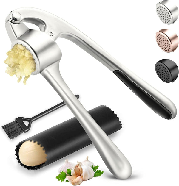 SRISE Kitchen Garlic Press, Rust Proof & Dishwasher Safe Garlic Mincer, Durable Garlic