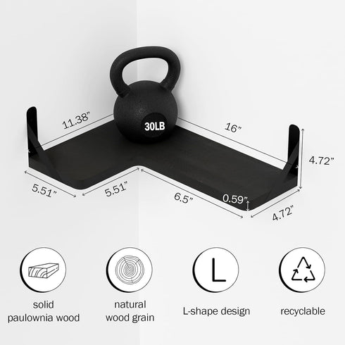 Set 4, Muzilife Corner Floating Shelves Wooden Floating Shelve of Wall Mounted for Storage, L-Shaped Shelves for Wall