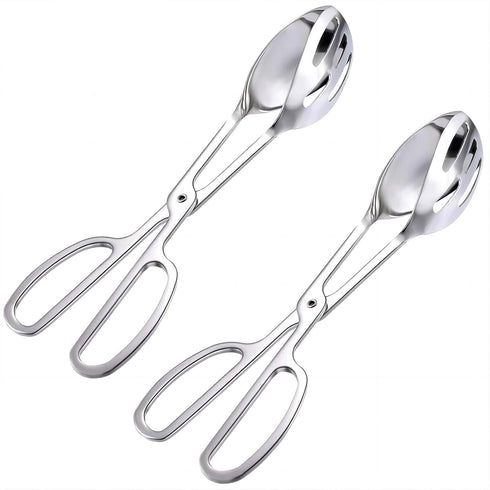 2-PACK Serving Tongs for Buffet, Stainless Steel Food Serving Tongs with Scissor Handles, Kitchen Utensil