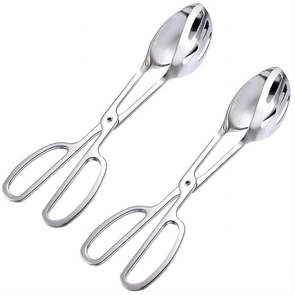 2-PACK Serving Tongs for Buffet, Stainless Steel Food Serving Tongs with Scissor Handles, Kitchen Utensil