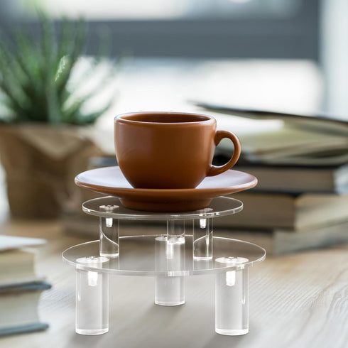 Lineshading 3 Party(5'',6'',8'') Pcs Round Acrylic Display Riser Clear Round Stands Clear Pedestal Riser Board for Cake