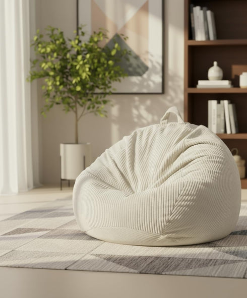 Stuffed Animal Storage Bean Bag Chair Cover (No Filler), Large Toy Storage Organizer & Comfy Kids Sofa Chair