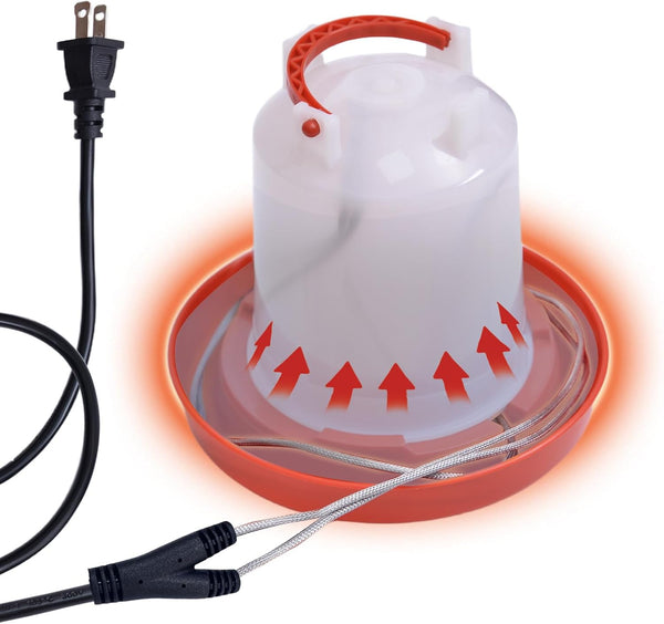 Chicken Water Heated Cord 1 Pack, 39W Chickens Water Heater for Winter,