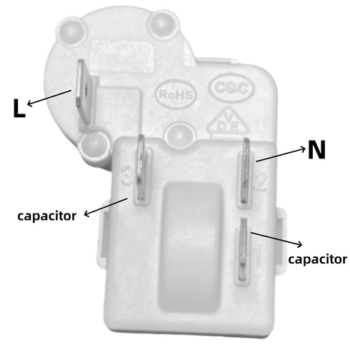 2Pcs Refrigerator Compressor PTC Starter Relay, Over Load Protector 4Pin for ZHB Series Compatibility