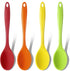GEEKHOM 4 Pieces Silicone Spoons, Large Heat Resistant Kitchen Utensils, Non-stick Stirring Spoons for Cooking & Baking