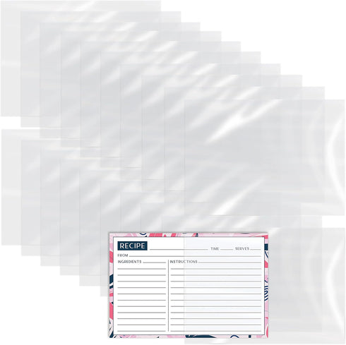 Better Kitchen Products Crystal Clear Recipe Card Covers, 4 x 6 Inch, 200 Pack