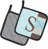 Caroline's Treasures CJ1003-SPTHD Letter S Initial Monogram, Blue Stripes Pair of Pot Holders, 7 1/2 x 7 1/2