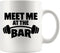 Panvola Meet Me At The Bar Weightlifting Gift Mug, Funny Ceramic Gym Coach Mug for Dad, Husband, or Brother