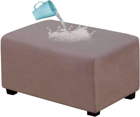 JHLD Waterproof Ottoman Cover Rectangle, Stretch Velvet Soft Ottoman Slipcovers Fit Folding Storage