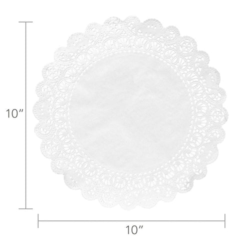 Hygloss Round Paper Doilies, 100 Pcs, 10-Inch, Decorative White Lace Doilies