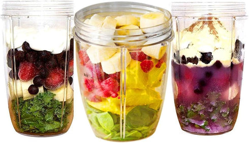Blender Cups Replacement for Nutribullet, 18OZ Cup with Lid, Compatible with 600W 900W Blender Juicer (2 Pack)