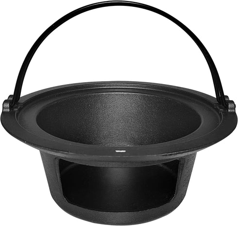 Upgrade Cast Iron Ash Can with Handle, Quantfire Charcoal Ash Basket Big