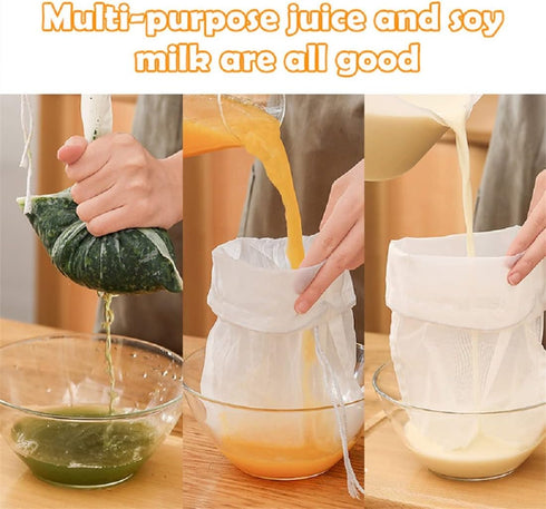 Melostu 200 20*30CM Food Grade Soy Milk Filter Bags, Micron Fine Mesh Bag Milk Filter Bag All Purpose Food Strainer