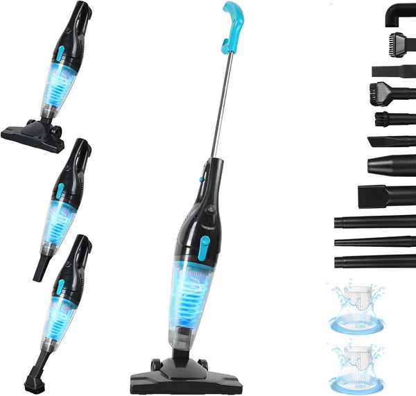 Intercleaner Corded Vacuum Cleaner, 15KPa Powerful Suction, 12 in 1 Lightweight Bagless Stick Vac for Home, Car
