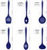 Culinary Couture Blue Silicone Kitchen Utensils Set of 6, Non-Stick Heat-Resistant with Steel Inner Core
