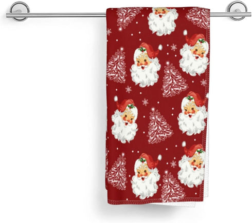 Qilerongrong Set 2 18 26 Inch Christmas Kitchen Dish Towel Santa Claus, Xmas Tree Snowflake Red Decorative Dishcloth