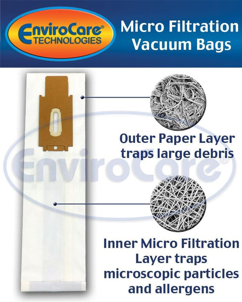 EnviroCare Oreck Vacuum Cleaner Bags to Fit Style CC and All Upright Models, X-Large, 8 Pack, White