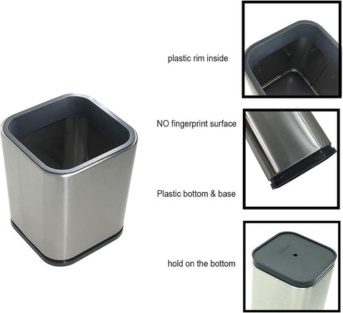 Stainless Steel Flatware Holder, Small Utensil Crock, 4.6 Inch Tall