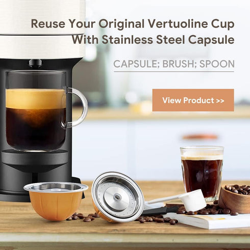 Nes presso Vertuo Pods Upgrade Version for Vertuo Next Coffee Brewer, 230 ML Crema Coffee, 2 Capsules, 1 Tamper