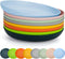 Berglander 9 Inch Plastic Deep Dinner Plates, Set of 8 Reusable Unbreakable Dishes for Pasta Bowls, Microwave Safe