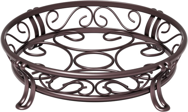 Yimobra Metal Plant Stand for Outdoor Indoor, Heavy Duty Rustproof Wrought Iron Planter Stands, 9.5 Inches, Bronze