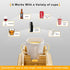 Bamboo Sofa Armrest Tray, Couch Arm Tray with Detachable Cup Holder and Anti-Slip Foldable Table Tray
