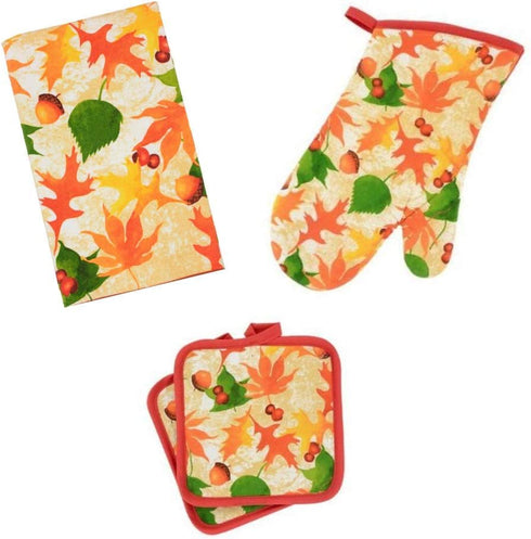Home Collection 4-Piece Autumn-Themed Kitchen Linen Set