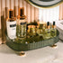Makeup Perfume Organizer Tray, Vanity Cosmetic Skincare Countertop Organizer for Bathroom Dresser Table, Green