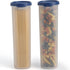 Tall Clear Spaghetti Pasta Container Storage with Lid, 2 Pack, Multi-Purpose Kitchen Pantry Organization, 37 oz